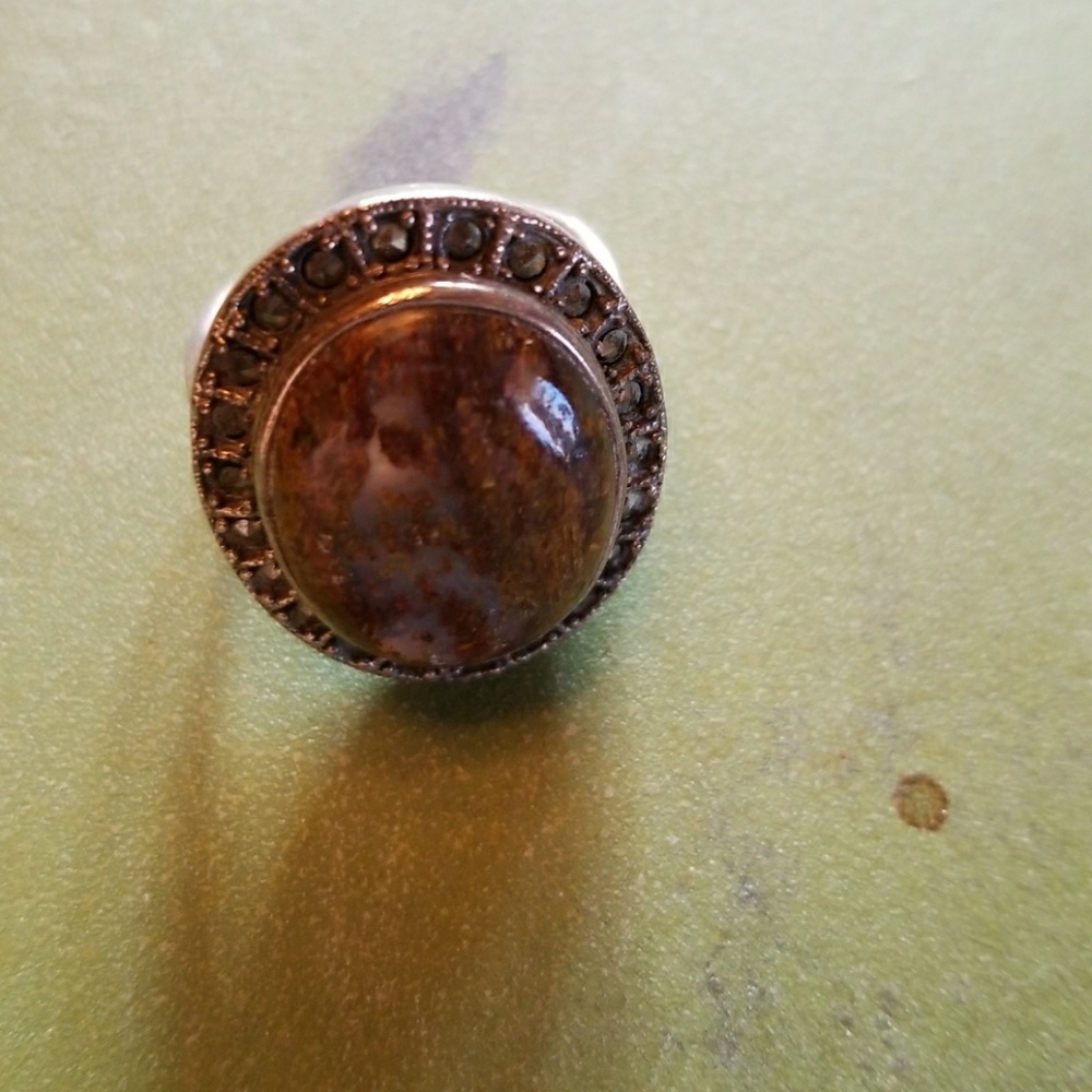 Sterling silver Brown Agate Hemalite Ring